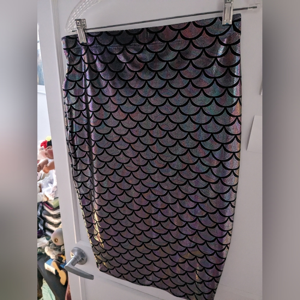 Black Milk mermaid chameleon pencil midi skirt